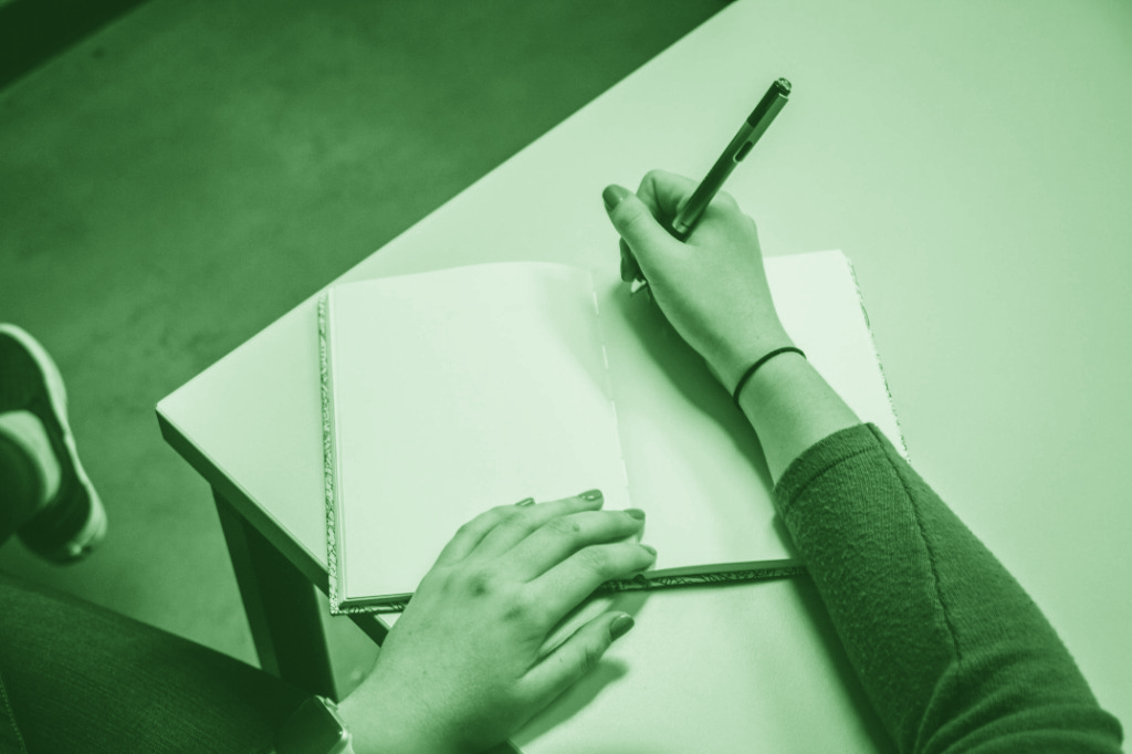 A student studying