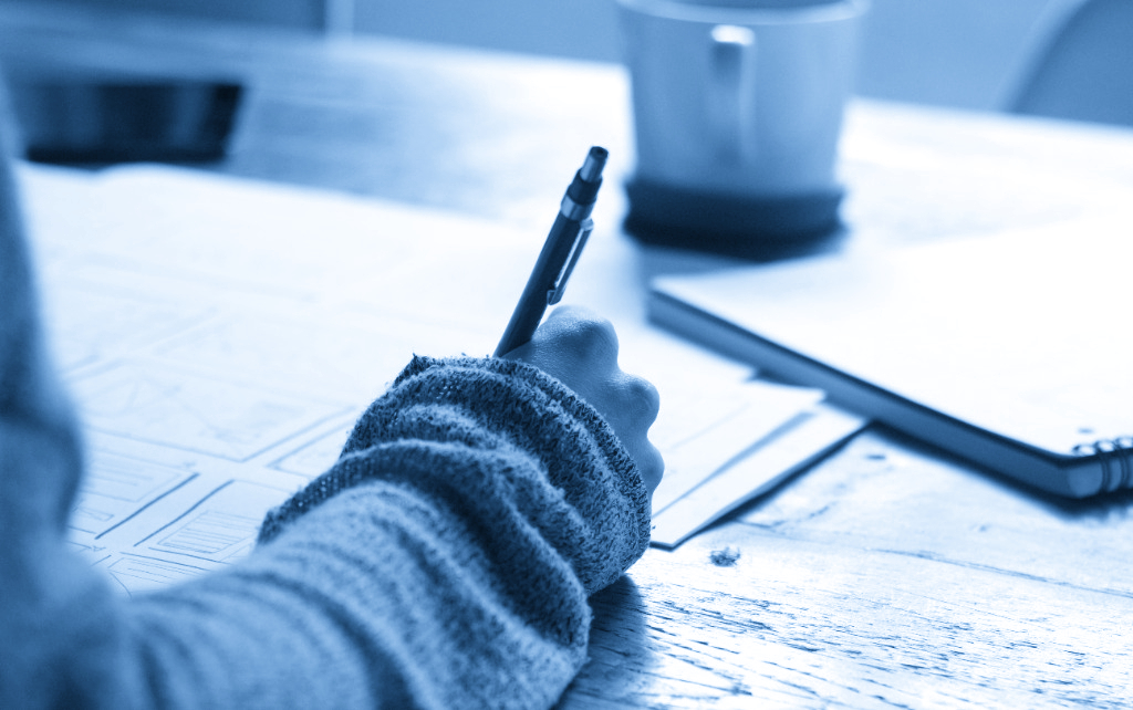 A student studying